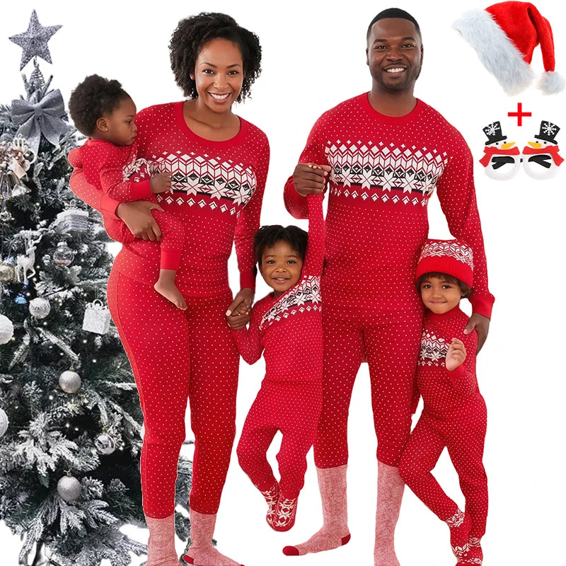 Hot Sall Family Matching Christmas Pajama Sets Xmas Mother Daughter Dad Son Match Pajamas Cotton Kids Pjs Women's Sleepwear