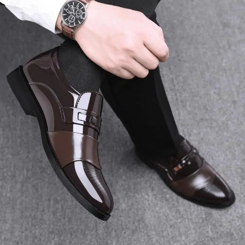 Sapatos Formais Masculinos Couro Minimalistas - Antiderrapantes Trabalho