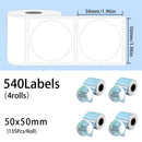 540 Etiquetas Circulares M110 50mm Impermeáveis - Papel Laser Redondo para P50 P1 DP30S M220