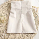 Saia Mini Pele Sintética Preta Gótica - Cintura Alta Ajustada com Fecho