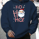 Hoodie Natal 2025 Pai Natal HO HO HO - Sweatshirt Confortável Inverno Homem