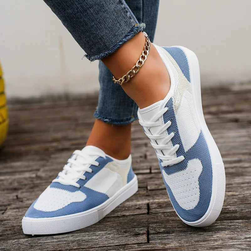 Ténis Femininos Mesh Vulcanizados - Respiráveis Casual Caminhada Duráveis