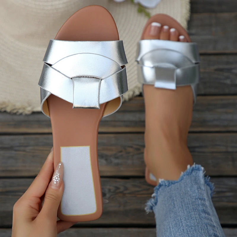 Sandálias Femininas Luxo Designer 2025 - Chinelos Praia Confortáveis Sola Macia