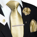 Conjunto Gravata Xadrez Castanho - Seda 8cm com Acessórios