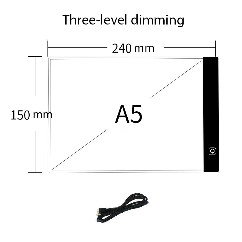 Prancheta LED de Desenho com 3 Níveis de Luminosidade - Brinquedo Educativo para Crianças