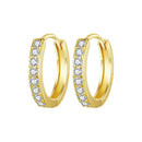 BAMOER 925 Sterling Silver Classic Paved CZ Huggie Hoop Earrings, 18K Gold Plated Cartilage Piercing Earrings Ear Cuff for Women