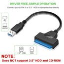 Cabo Adaptador SATA para USB 3.0 - 6 Gbps HDD SSD 2.5" Disco Externo