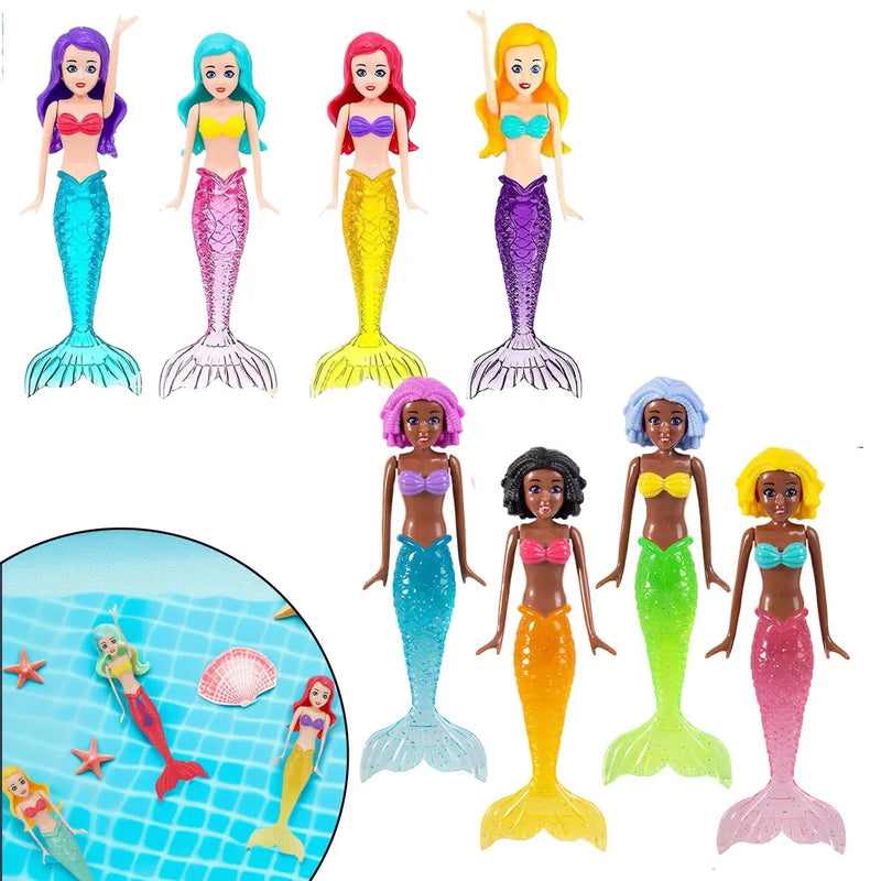 Brinquedos Sereia Mergulho 2/3/4 Peças - Coloridos À Prova de Água para Piscina Presente Crianças
