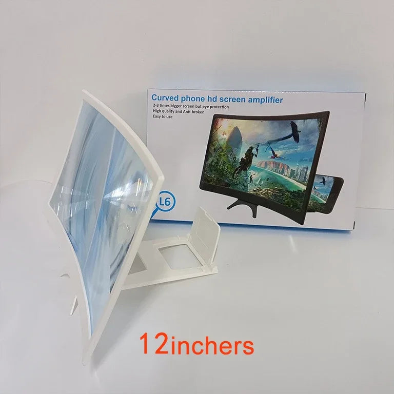 HD Phone Screen Magnifier - 12" Foldable Amplifier Stand for Movies & Videos