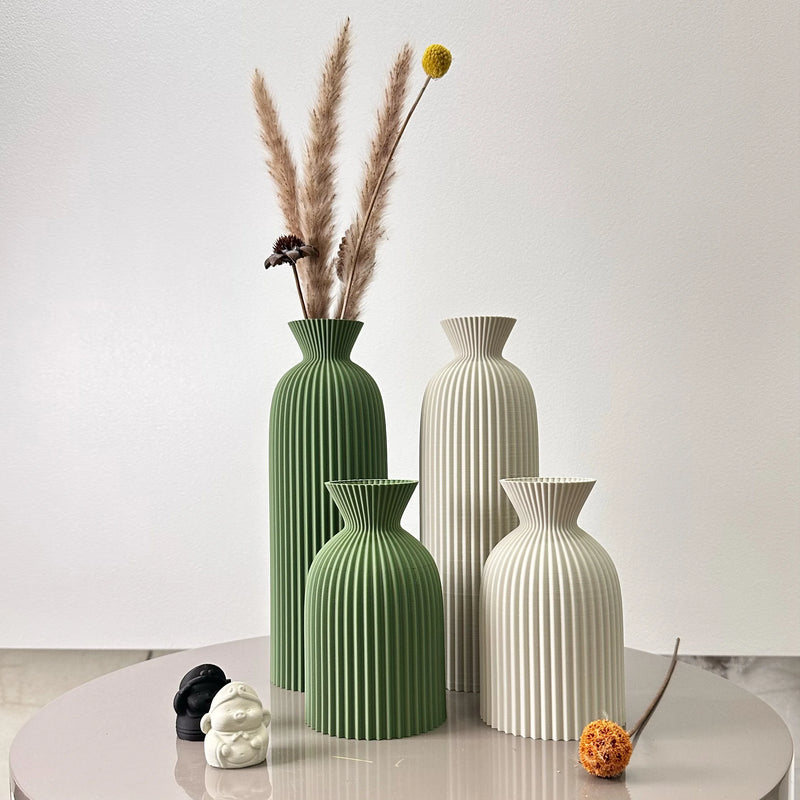 Conjunto 2 Vasos Decorativos Padrão Ondulado - Arte Moderna para Casa