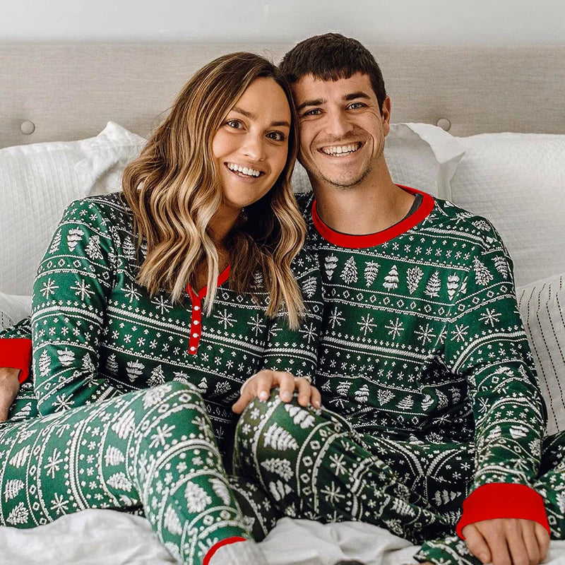 Pijama Natal 2025 Verde Família - Conjunto Coordenado Mãe Criança Body Bebé
