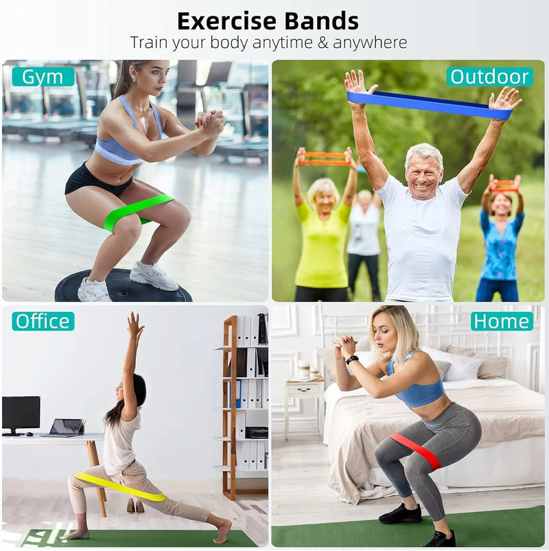 Bandas Elásticas Resistência TPE Fitness - Treino Força Yoga Ginásio