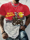T-Shirt Natal Homem 3D Kawaii - Pai Natal DJ Colorida Harajuku Casual