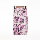 Saia Bodycon Estampado Flores Vintage - Midi Elegante Lápis Ajustada