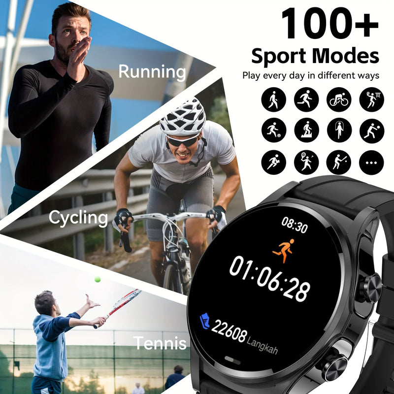 DAORKOW New 2 IN 1 Smart Watch TWS Earphone NFC Heart Rate Blood Oxygen Fitness Tracker Sport Watch Wireless Call Smartwatch Men