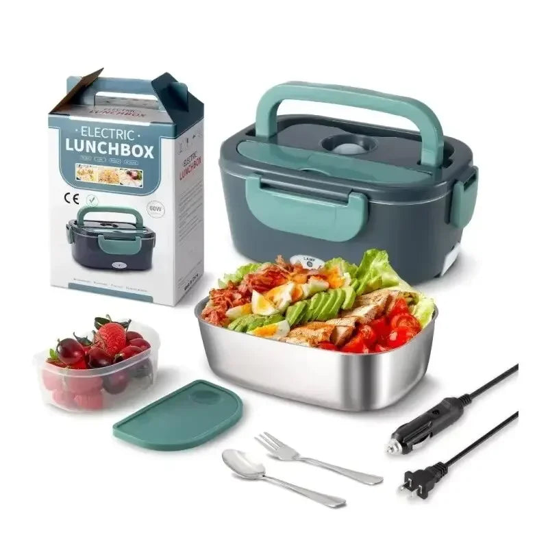 Lunch Box Elétrica Aquecedor Portátil 2 Compartimentos - Marmita Térmica Carro Casa Escritório