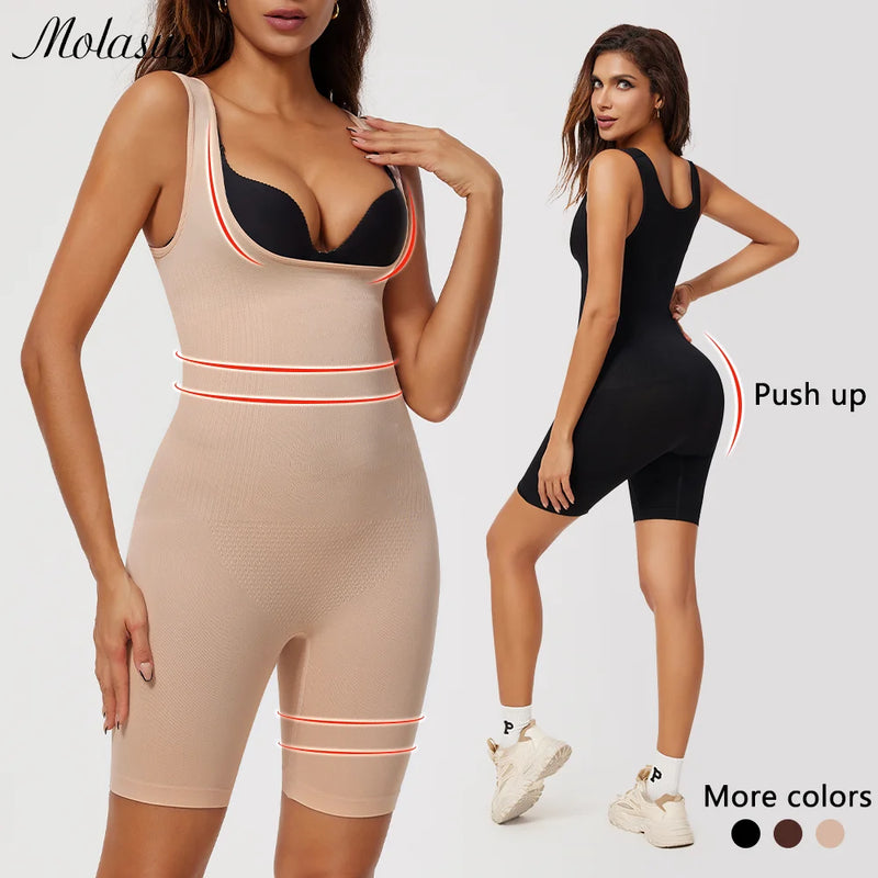 Body Modelador Feminino com Shorts - Controlo Abdominal e Realce de Glúteos