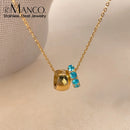 Colar eManco Aço Inoxidável com Anel - Pedra Nascimento Redonda Joias Femininas