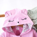 Casaco Menina Primavera Outono - Capuz Manga Comprida Flores Laço