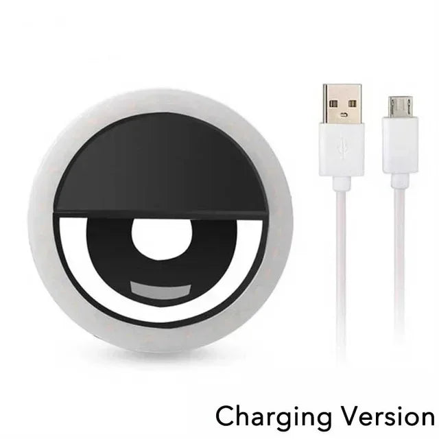 Anel Luz LED Selfie - Portátil USB para Telemóvel e Vídeo
