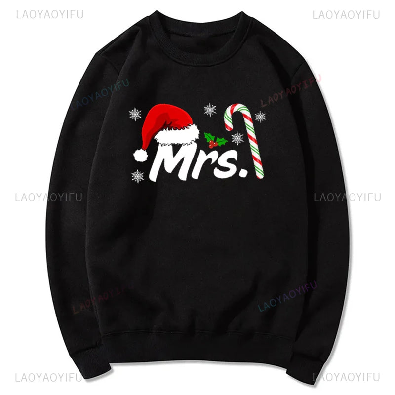 Hoodie Natal Mr & Mrs Matching Casal - Sweatshirt Hubby Wifey Couple Xmas