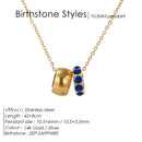 Colar eManco Aço Inoxidável com Anel - Pedra Nascimento Redonda Joias Femininas