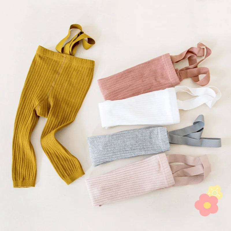 Collants Bebé Natal Suspensórios - Malha Cintura Alta Quentes Menino Menina