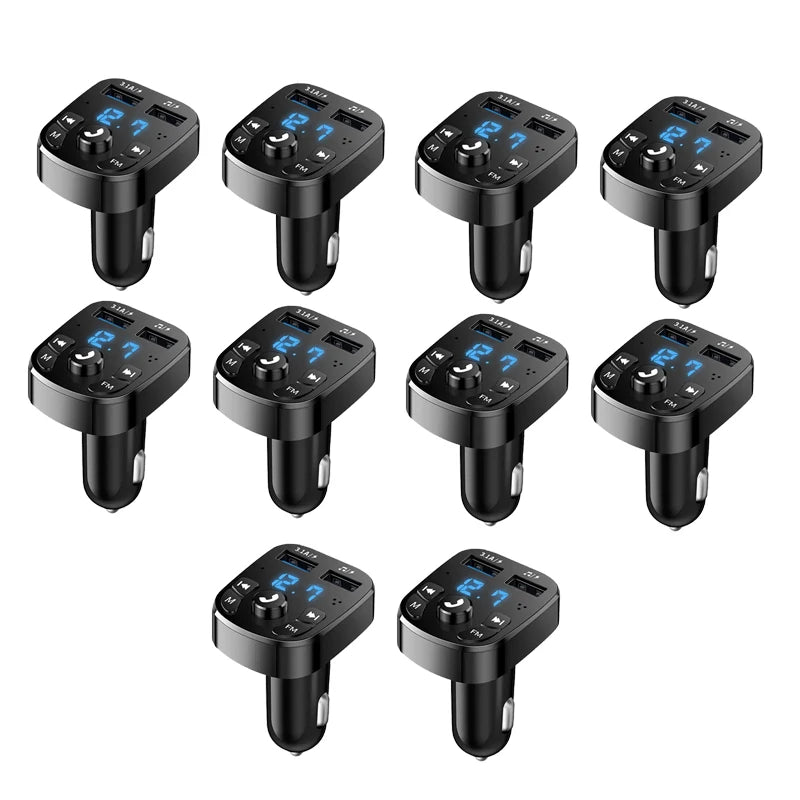 Transmissor FM Bluetooth 5.0 para Carro - MP3 Player Dual USB Carregador Rápido
