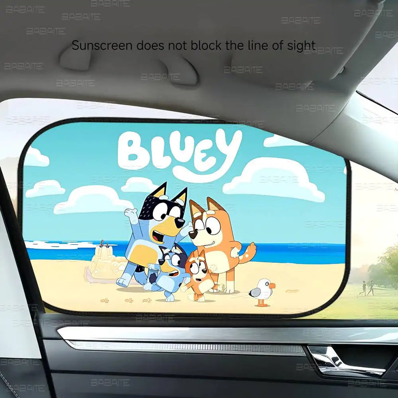 Cortina Protetor Solar Bluey para Carro - Dobrável UV Proteção Universal para Crianças