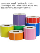 Rolo de Etiquetas Adesivas Multicolor - Papel Autoadesivo para Preços Códigos de Barras Notas (Vermelho Amarelo Verde)