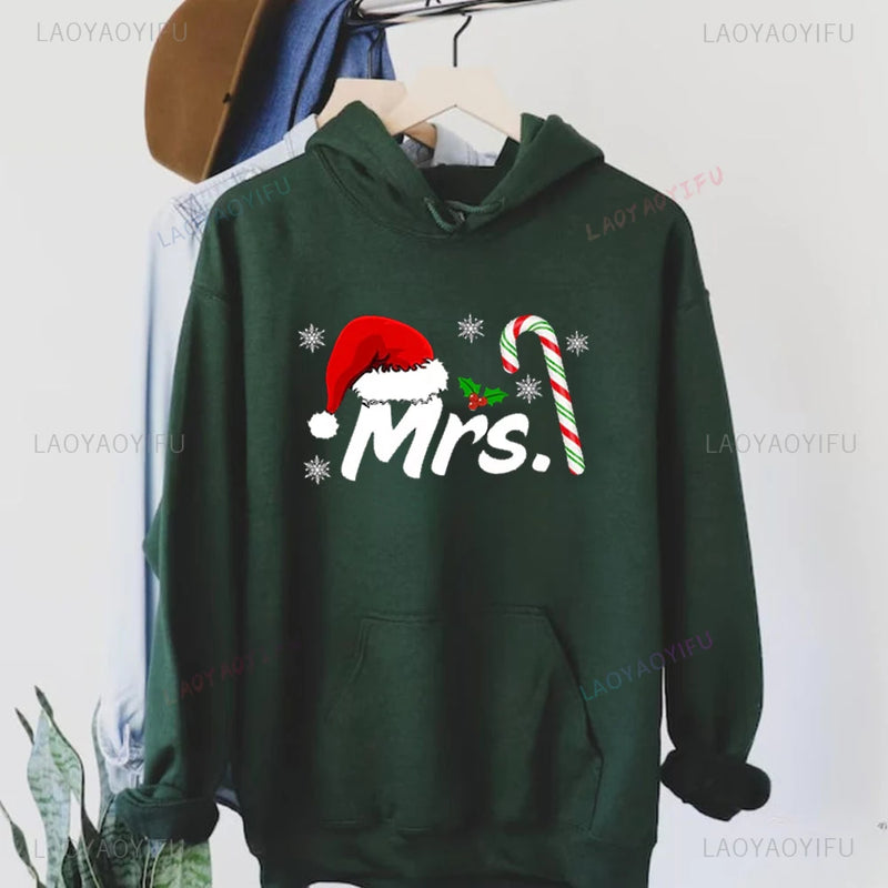 Hoodie Natal Mr & Mrs Matching Casal - Sweatshirt Hubby Wifey Couple Xmas