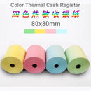 Pack 10 Rolos Térmicos Coloridos 80x80mm - Papel para Caixa Registadora e Impressora POS