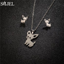 Conjunto Joias Aço Inoxidável - Colares Brincos Flores Bohemia para Homens e Mulheres