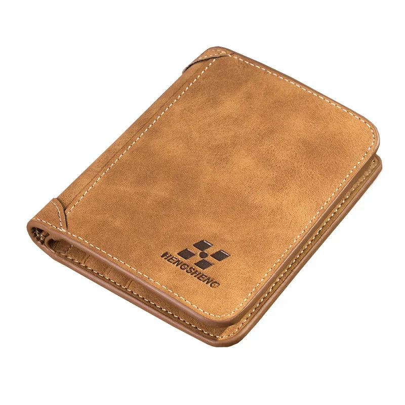 Carteira Masculina Couro Hipster - Compartimento Moedas Dobrável Luxo