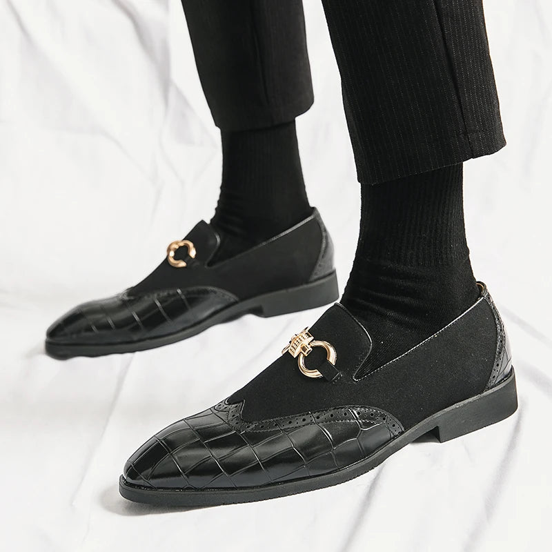 Mocassins Masculinos Verdes Nobuck - Marca Luxo Sola Grossa Bico Pontiagudo