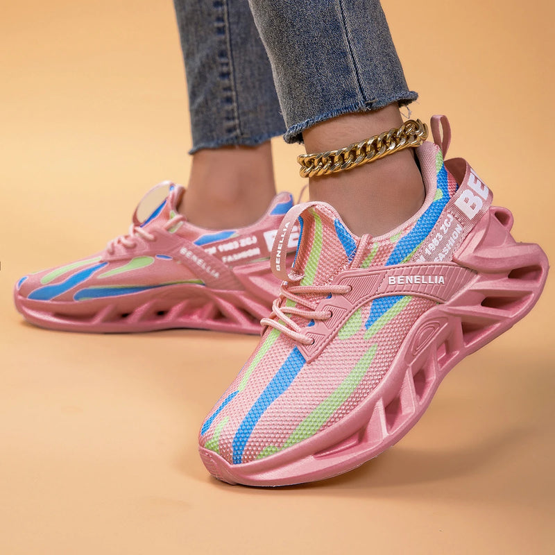 Ténis Femininos Running Verão Mesh Respirável - Leves Amortecimento Corrida Desporto