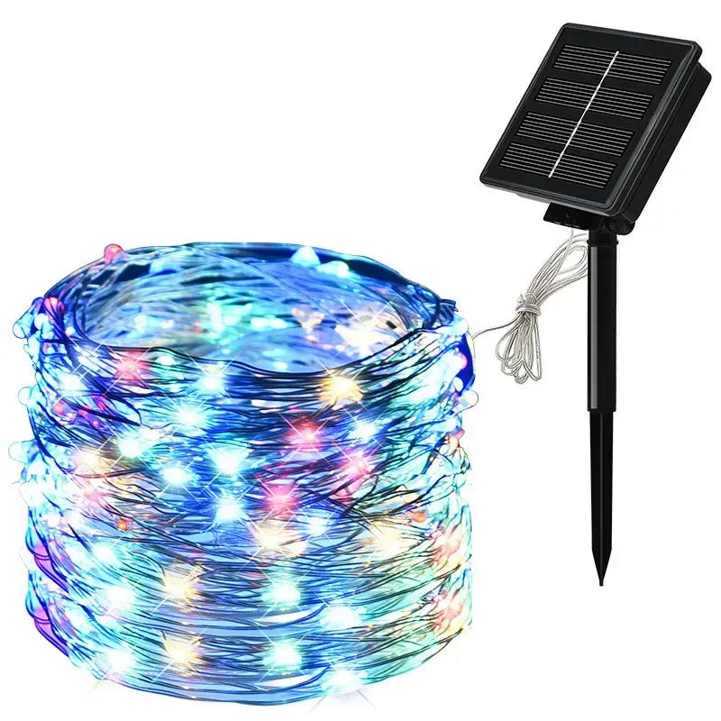Luzes LED Solares 7M/12M/22M/32M - Guirlanda Decorativa À Prova de Água para Jardim e Festas