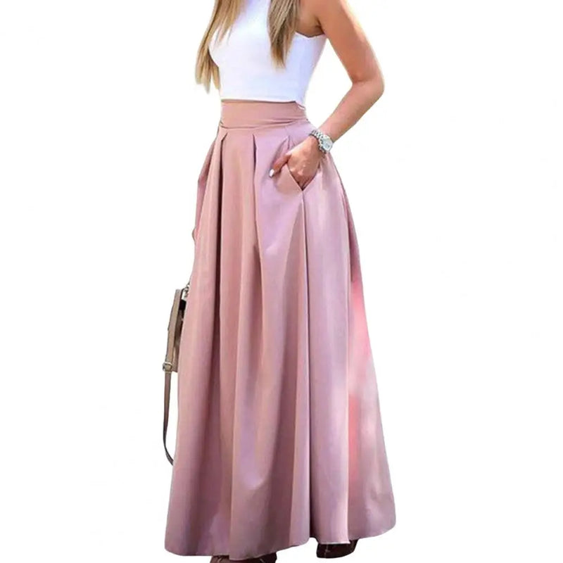 Saia Maxi Elegante Cintura Alta - Tecido Respirável Ajustada para Festas