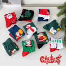 Meias Natal Unissexo Pack 3/6/8/12 Pares - Pai Natal Flocos Neve Presente