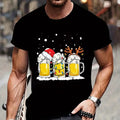 T-Shirt Natal Cerveja Humor - Reinbeer Pai Natal Luzes Xmas Festa Streetwear