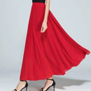 Saia Vermelha Chiffon Tamanho Grande - Cintura Alta Linha A Emagrecedora