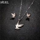 Conjunto Joias Aço Inoxidável - Colares Brincos Flores Bohemia para Homens e Mulheres