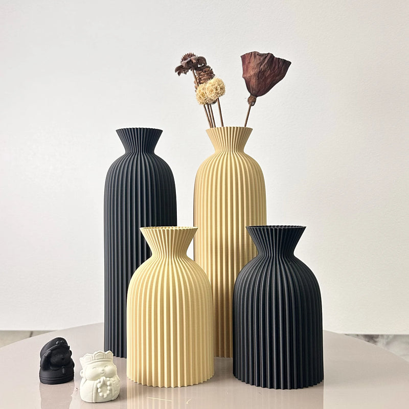 Conjunto 2 Vasos Decorativos Padrão Ondulado - Arte Moderna para Casa
