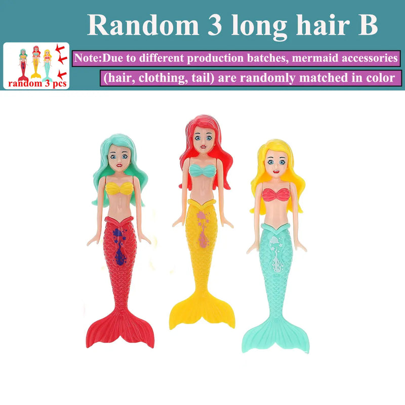 Brinquedos Sereia Mergulho 2/3/4 Peças - Coloridos À Prova de Água para Piscina Presente Crianças