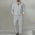 Conjunto Waffle Knit Polo Masculino - Meio Fecho Manga Comprida Visual Atemporal