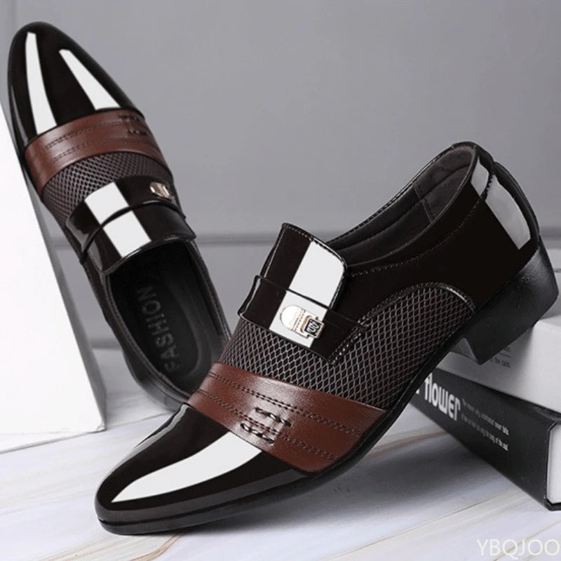 Sapatos Formais Masculinos Tamanho Grande - Elegantes Bico Pontiagudo Escritório