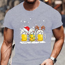 T-Shirt Natal Cerveja Humor - Reinbeer Pai Natal Luzes Xmas Festa Streetwear