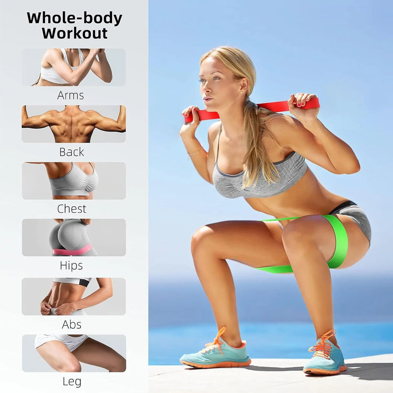 Bandas Elásticas Resistência TPE Fitness - Treino Força Yoga Ginásio