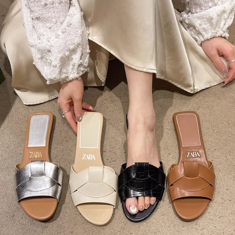 Sandálias Femininas Luxo Designer 2025 - Chinelos Praia Confortáveis Sola Macia