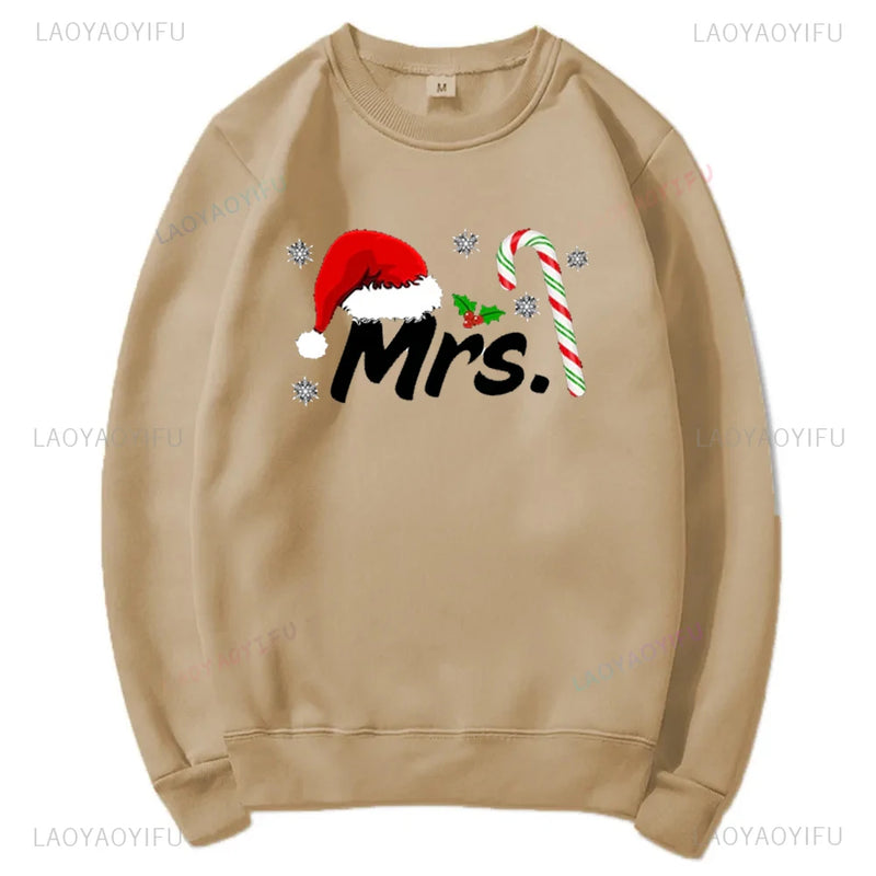 Hoodie Natal Mr & Mrs Matching Casal - Sweatshirt Hubby Wifey Couple Xmas